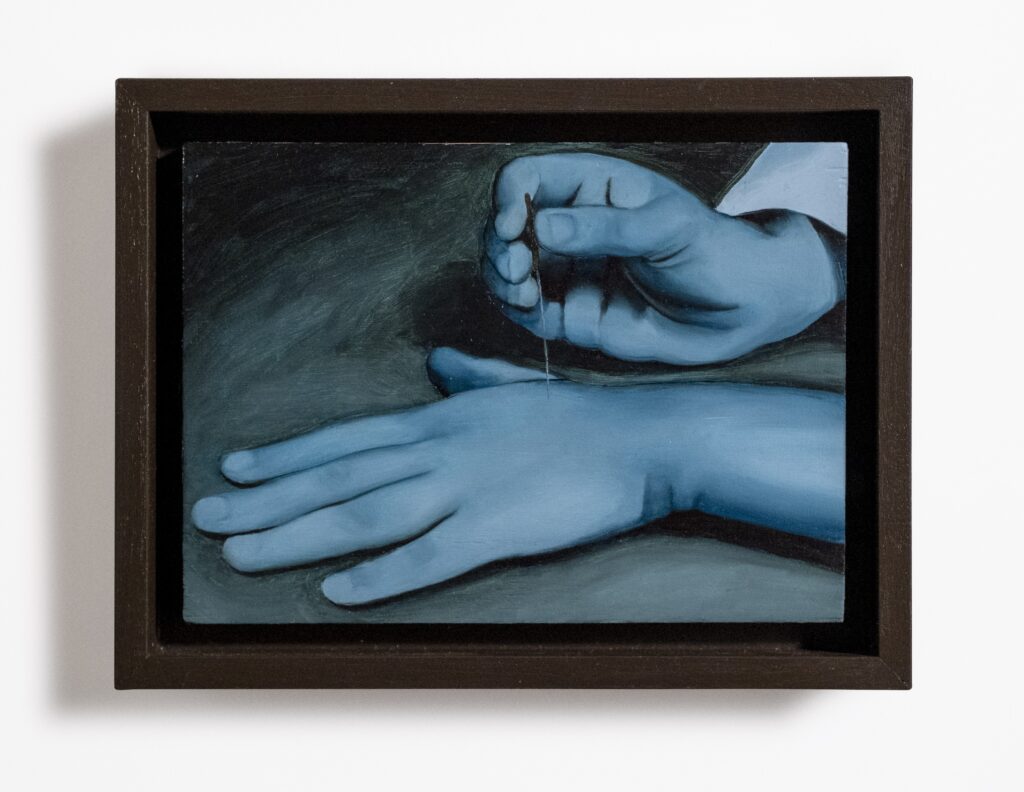 Cecilia Cocco, The Magic Trick, Oil on panel, cm 14,4x20