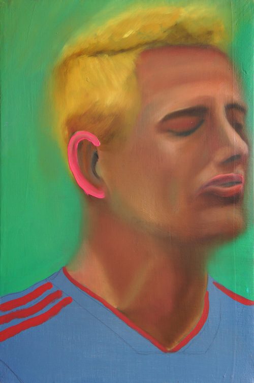 Portrait of an Anonymous Soccer Player IV, 2021. Oil on linen. Cm 30x40. 2200,00 EUR