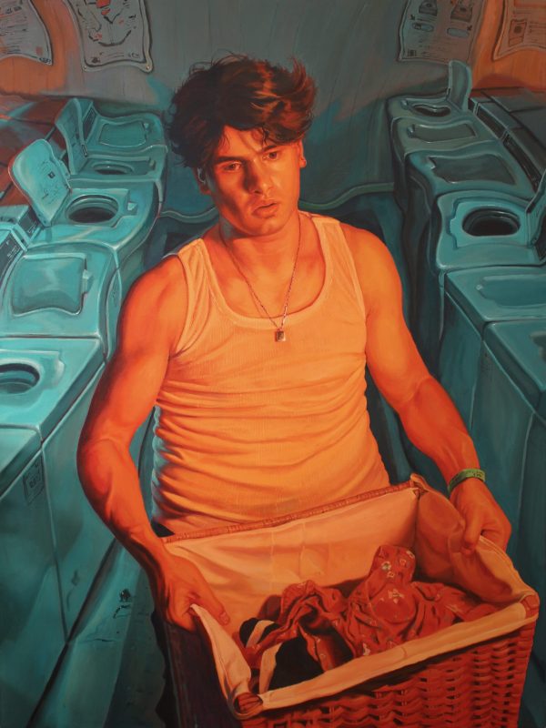 Owen Rival,

Laundry,

2023.

Acrylic on canvas.

Cm 120x90 